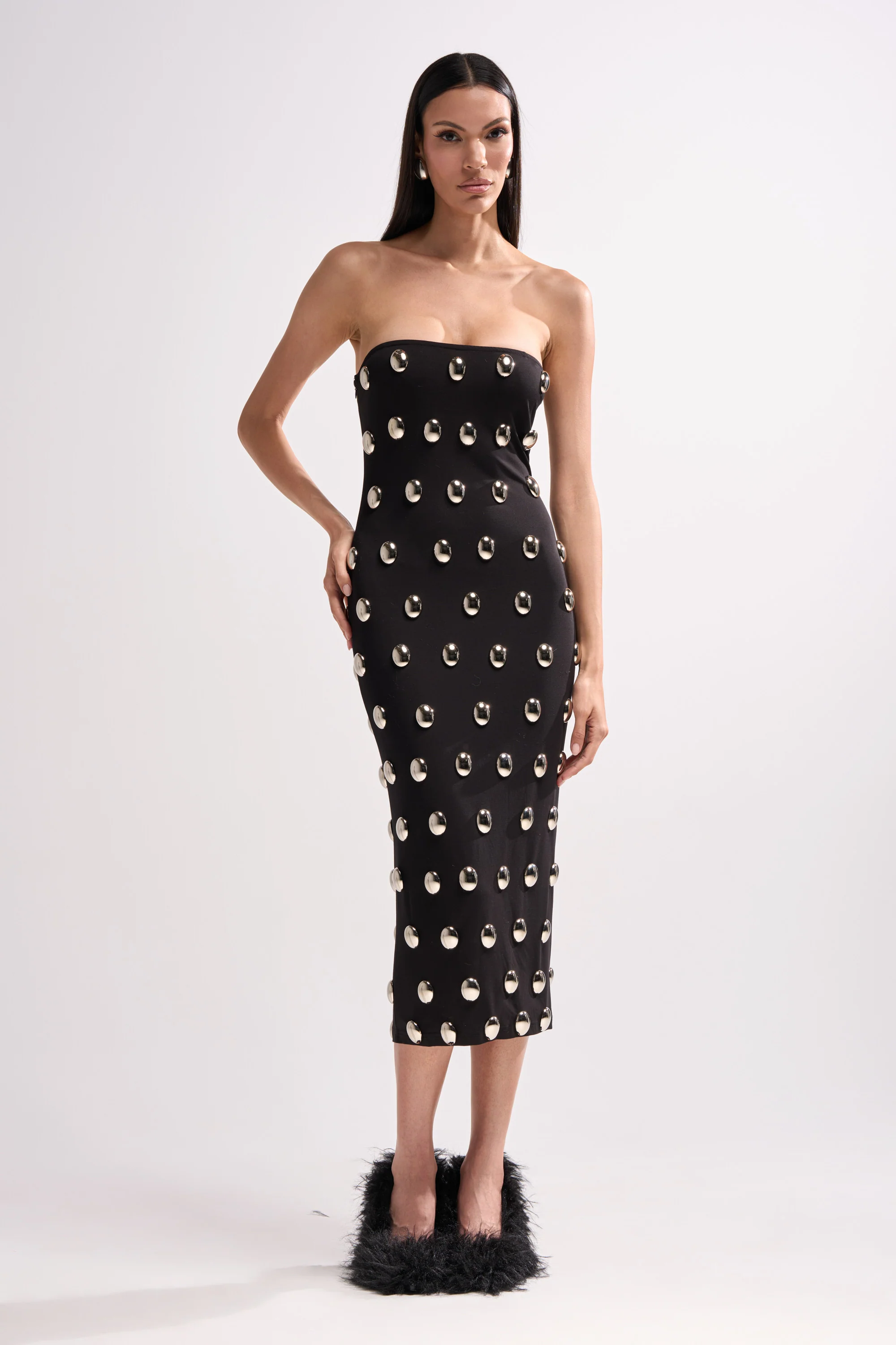 TIME AFTER TIME MIDI DRESS WITH METAL DETAILING - Image 3