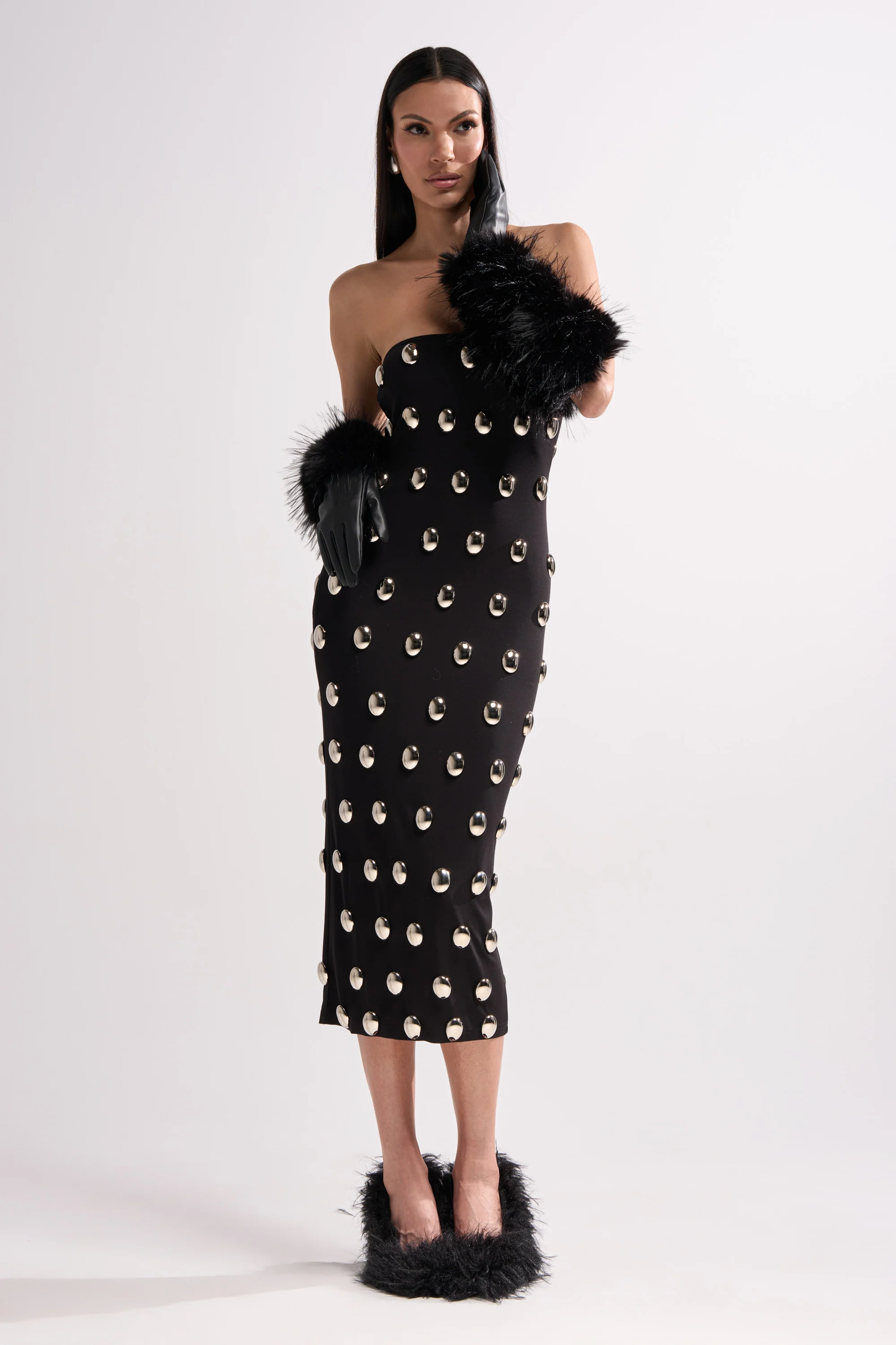TIME AFTER TIME MIDI DRESS WITH METAL DETAILING - Image 4