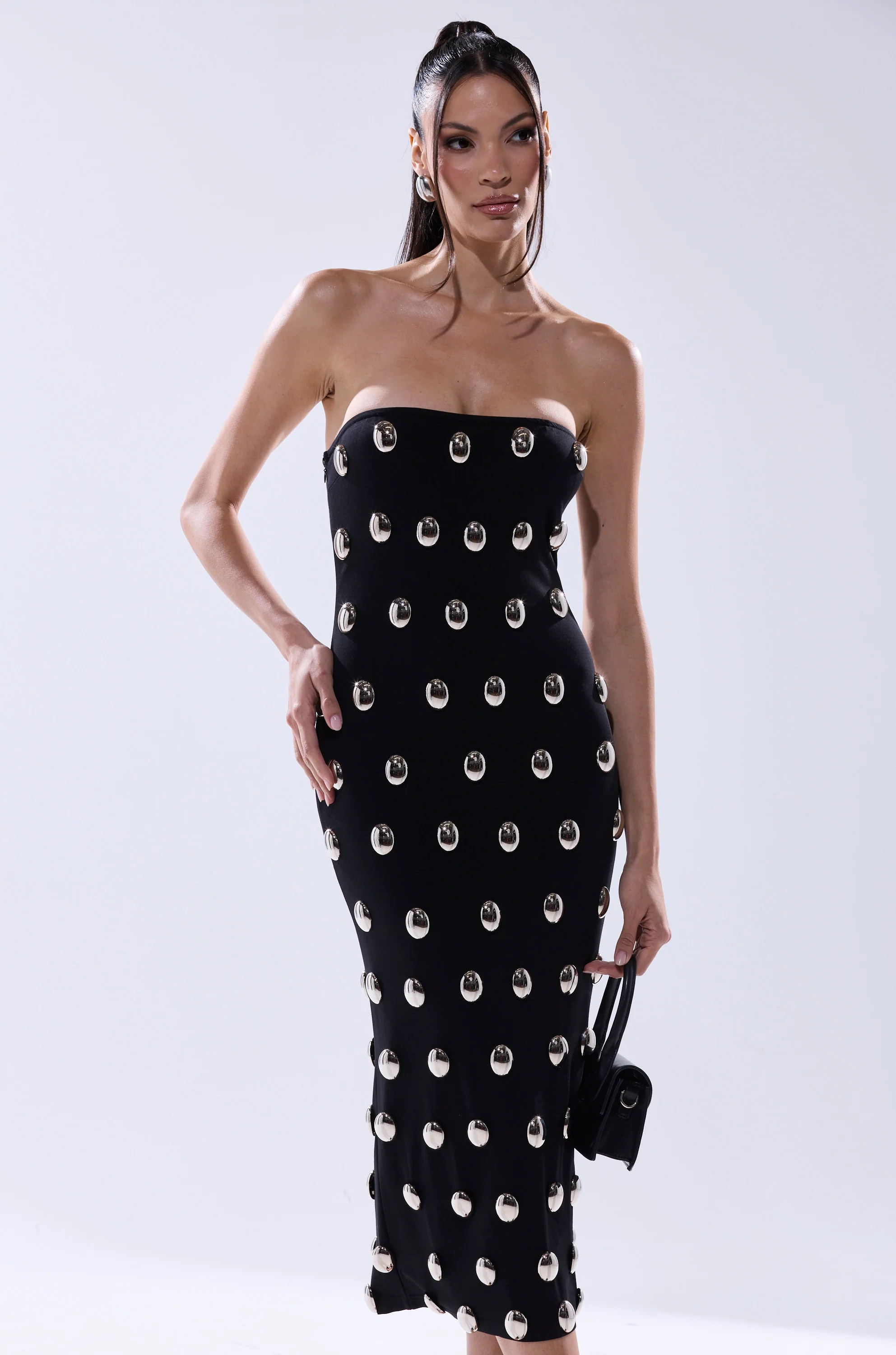 TIME AFTER TIME MIDI DRESS WITH METAL DETAILING - Image 5