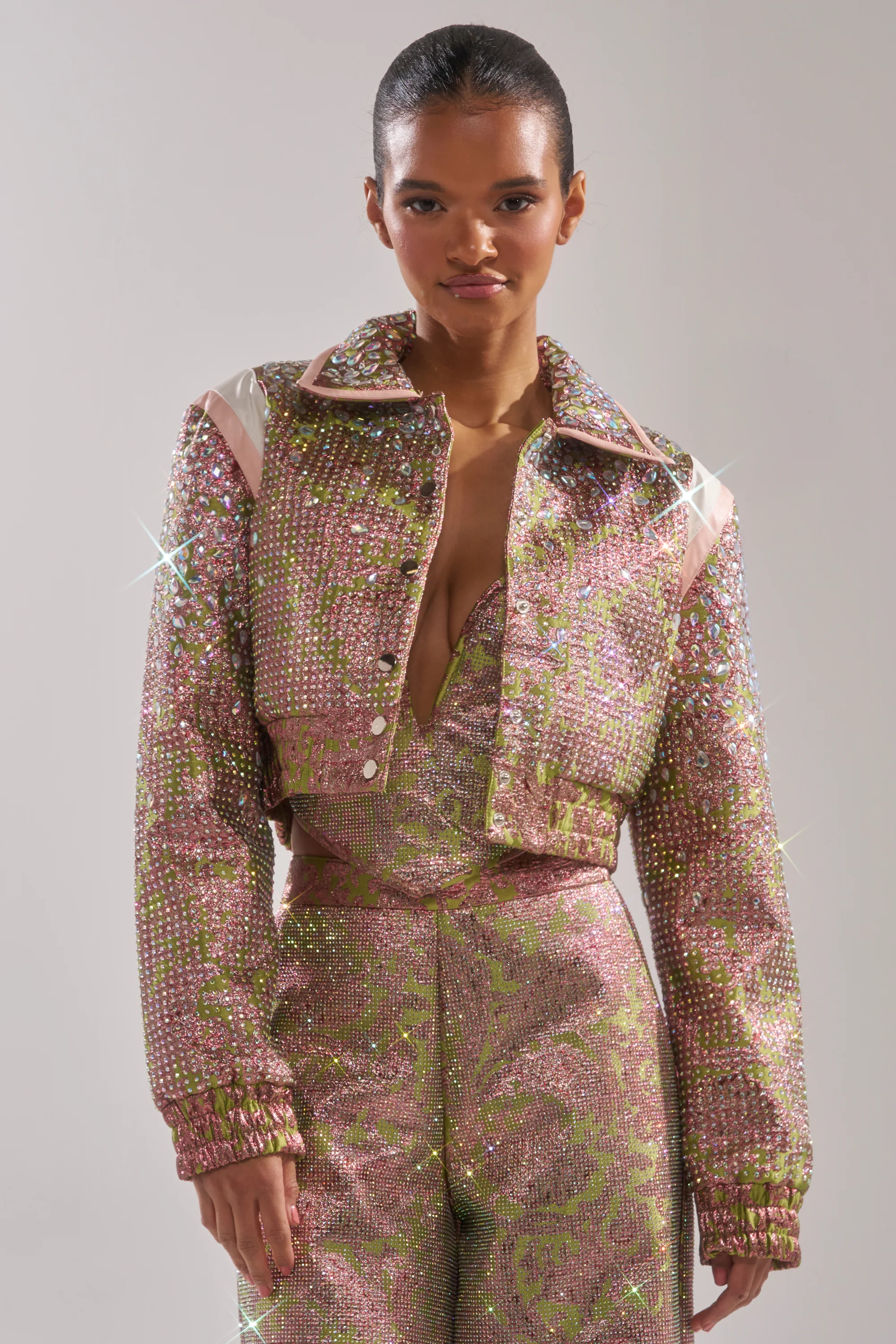 TIME AND TIME AGAIN RHINESTONE BOMBER - Image 3