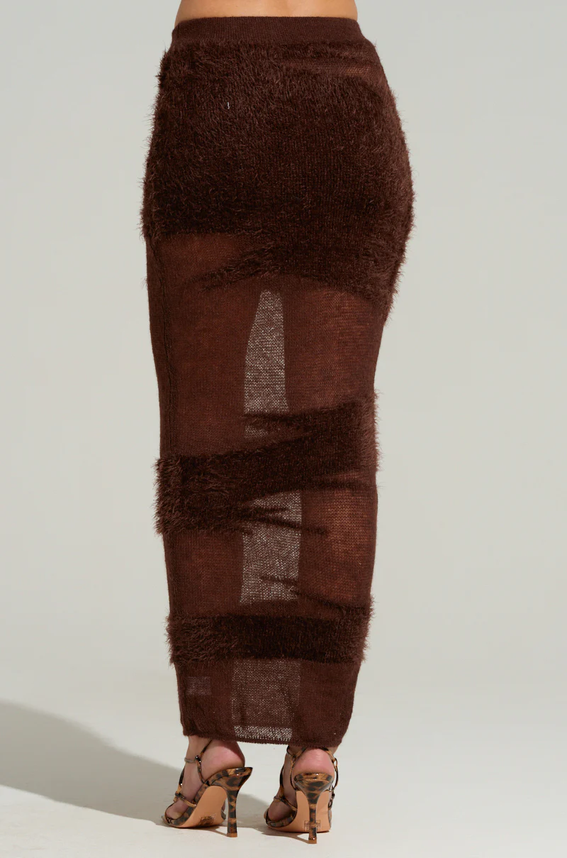 TIME FLIES MAXI SKIRT IN BROWN - Image 4