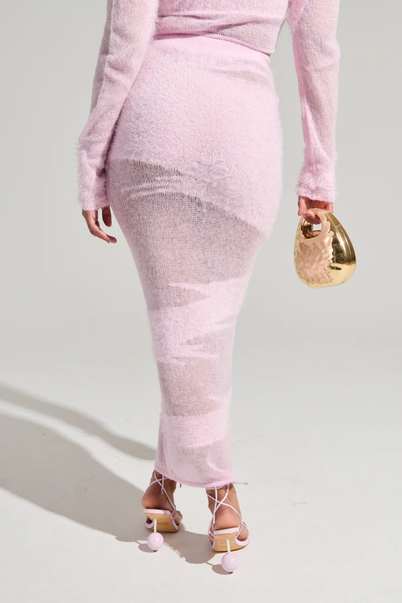 TIME FLIES MAXI SKIRT IN LIGHT PINK - Image 5