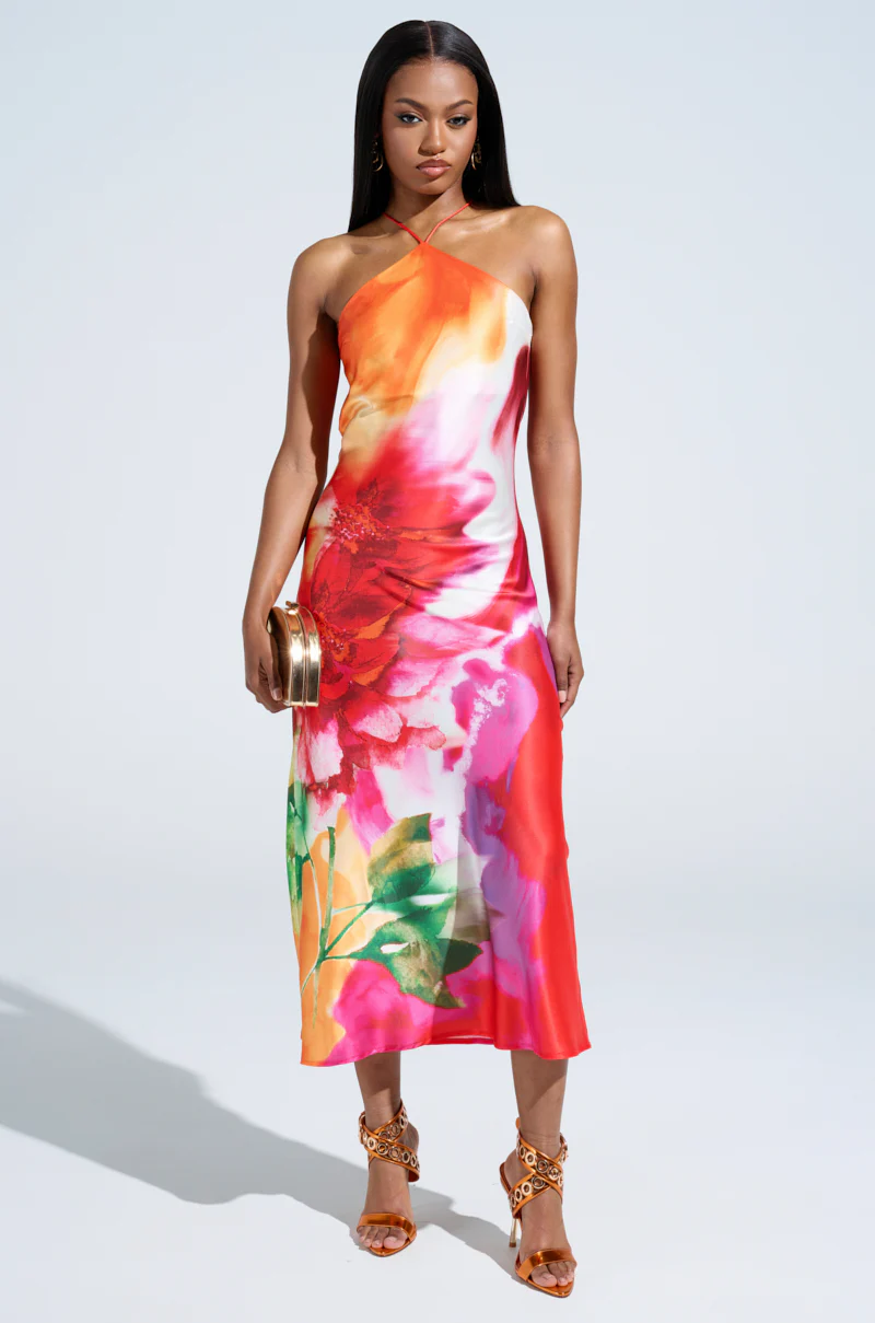 TIME MOVES FAST PRINTED MIDI DRESS - Image 2