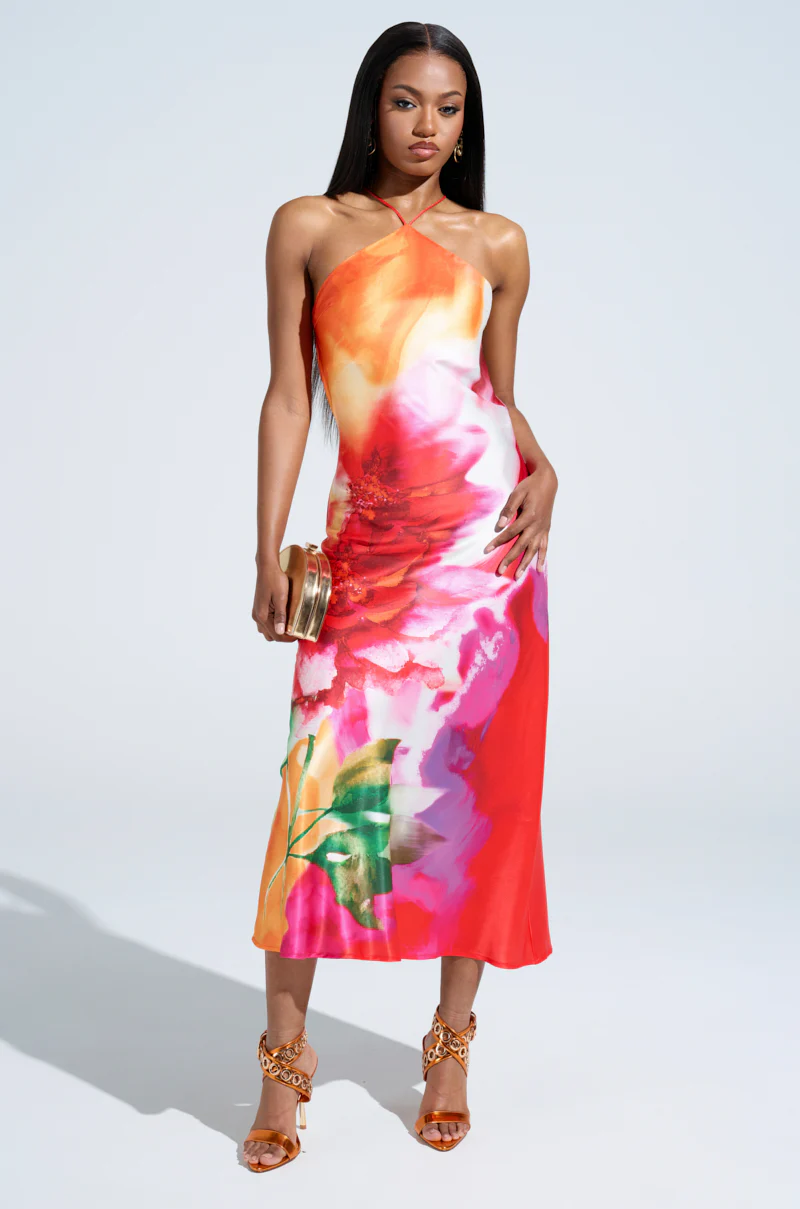 TIME MOVES FAST PRINTED MIDI DRESS - Image 3