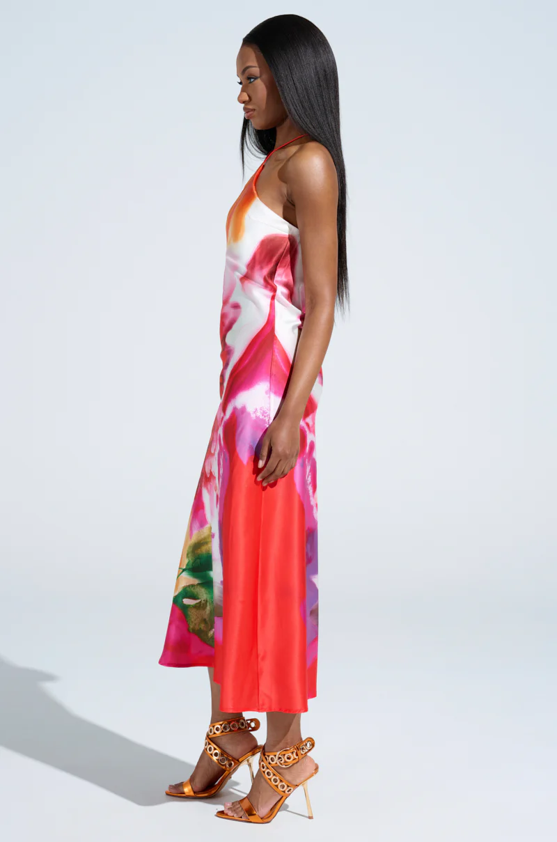 TIME MOVES FAST PRINTED MIDI DRESS - Image 4
