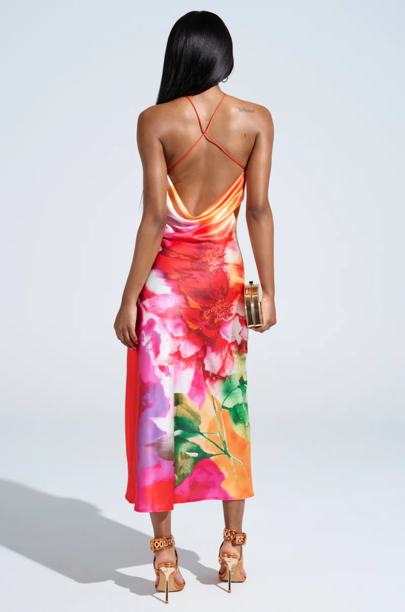 TIME MOVES FAST PRINTED MIDI DRESS - Image 5