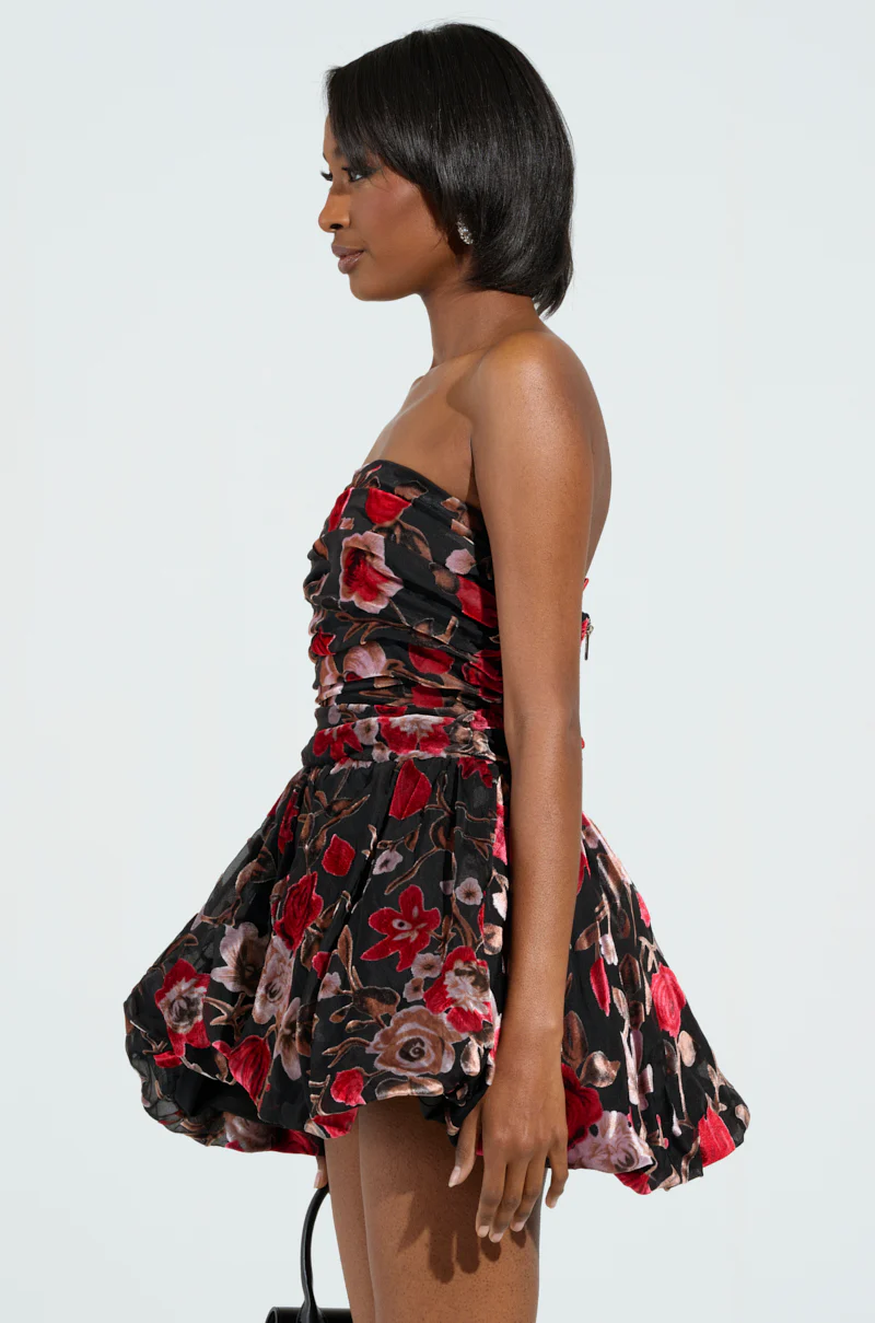 TIMELESS BEAUTY VELVET BURNOUT MINI DRESS - Image 4