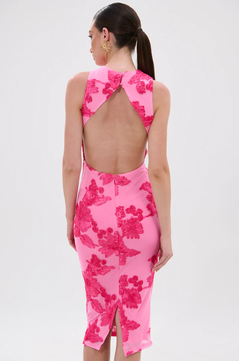 TIMELESS FLORAL MESH MIDI DRESS - Image 5