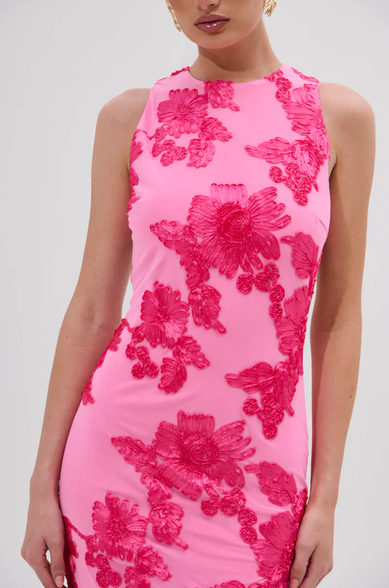 TIMELESS FLORAL MESH MIDI DRESS - Image 7