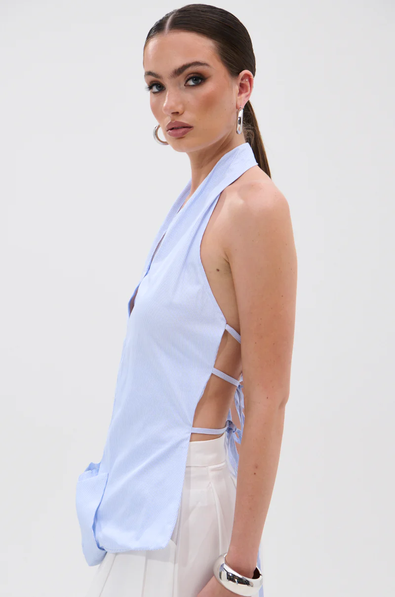 TINA STRIPE POPLIN BLOUSE - Image 4