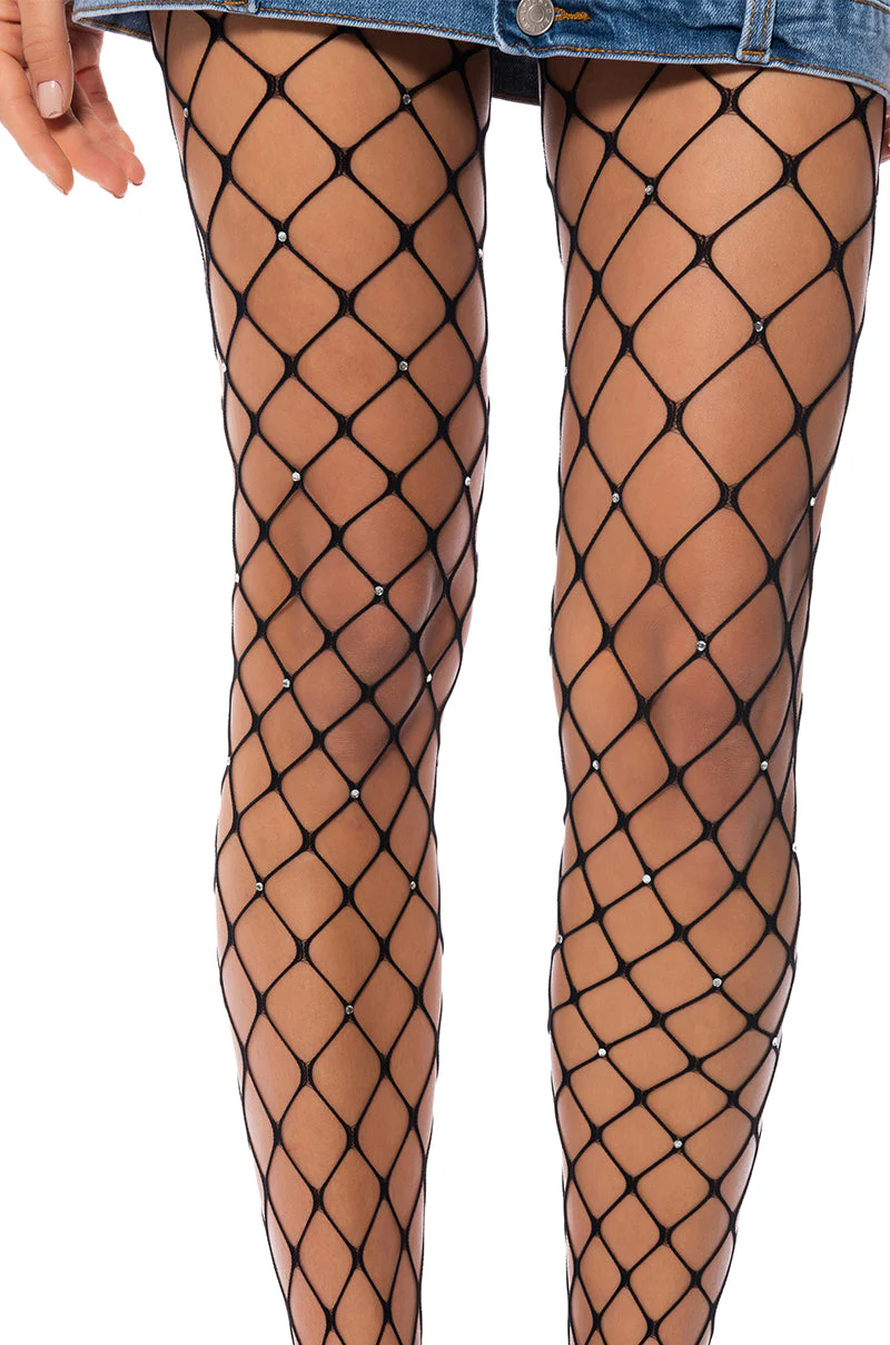TITSY RHINESTONE WIDE FISH NET TIGHTS - Image 2
