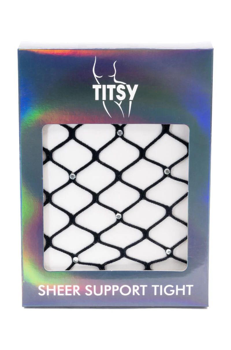 TITSY RHINESTONE WIDE FISH NET TIGHTS - Image 3
