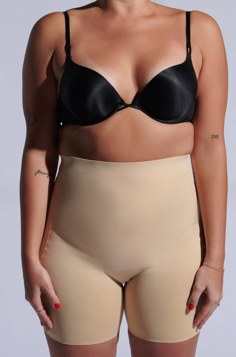 TITSY TUMMY TUCK SHORTS IN TAN - Image 8