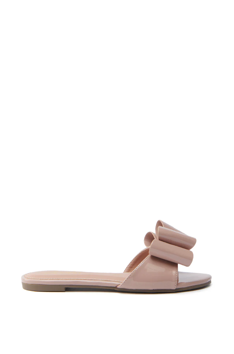 TIZZY NUDE BOW SLIP ON FLAT SANDAL - Image 4