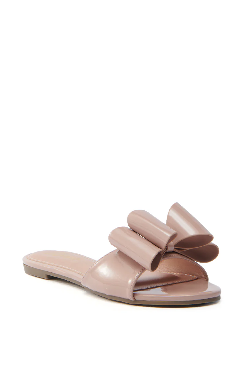 TIZZY NUDE BOW SLIP ON FLAT SANDAL - Image 5