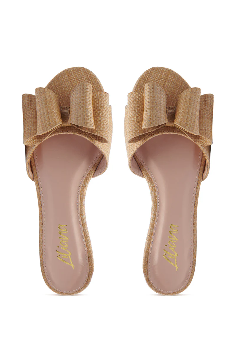 TIZZY RAFFIA FLAT BOW SANDAL - Image 3