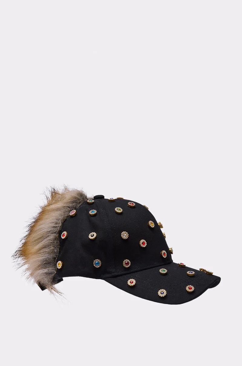 TJ FAUX FUR EMBELLISHED HAT - Image 6
