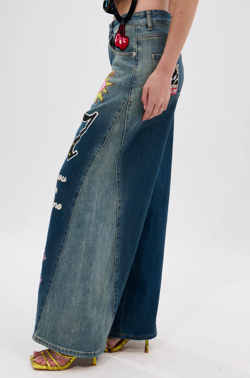 TKO GRAPHIC WIDE LEG DENIM JEAN - Image 4