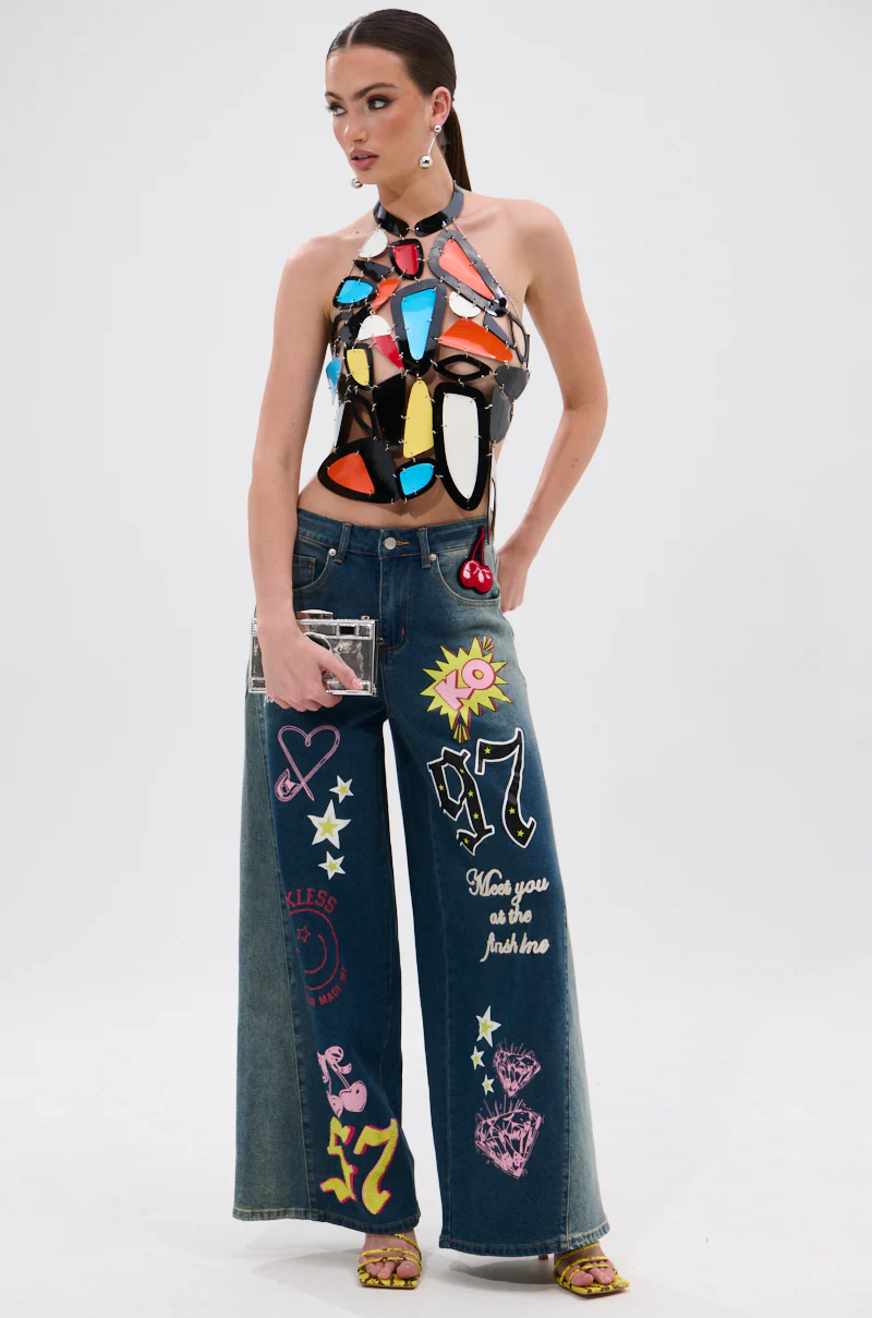 TKO GRAPHIC WIDE LEG DENIM JEAN - Image 8