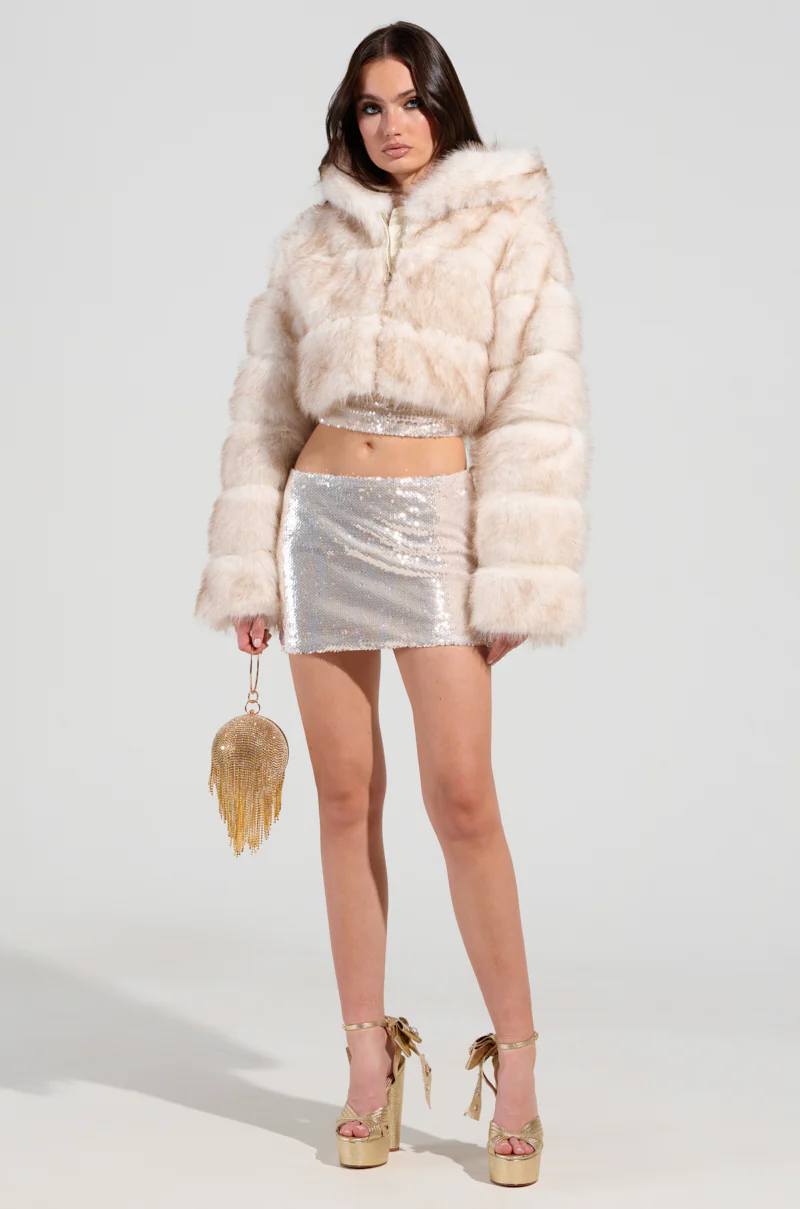 TOASTED MARSHMALLOW HOODED FAUX FUR JACKET - Image 6