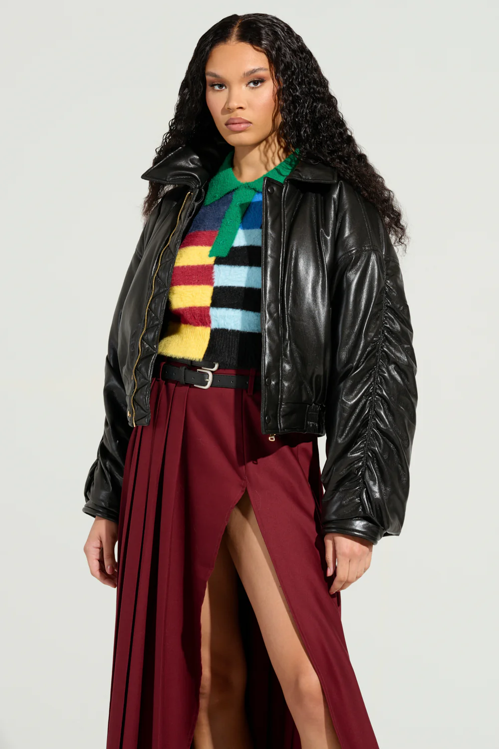 TOKYO DRIFTING FAUX LEATHER BOMBER - Image 3