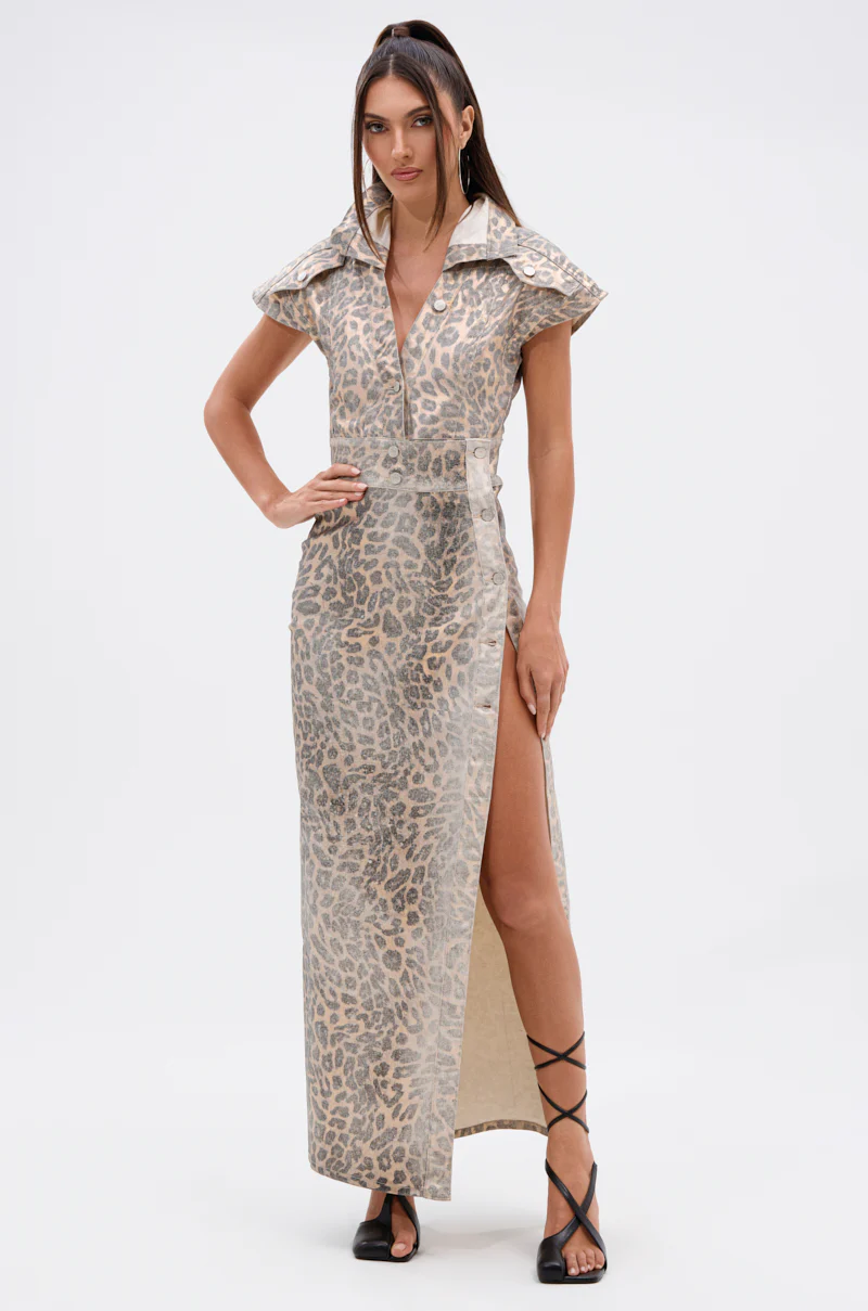 TOO BUSY TO CARE LEOPARD MIDI DRESS - Image 2