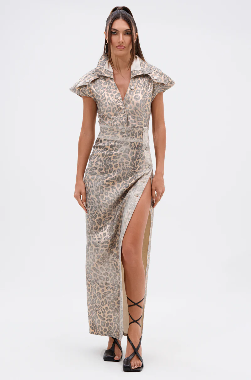 TOO BUSY TO CARE LEOPARD MIDI DRESS - Image 3
