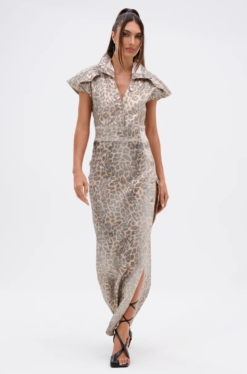 TOO BUSY TO CARE LEOPARD MIDI DRESS - Image 4