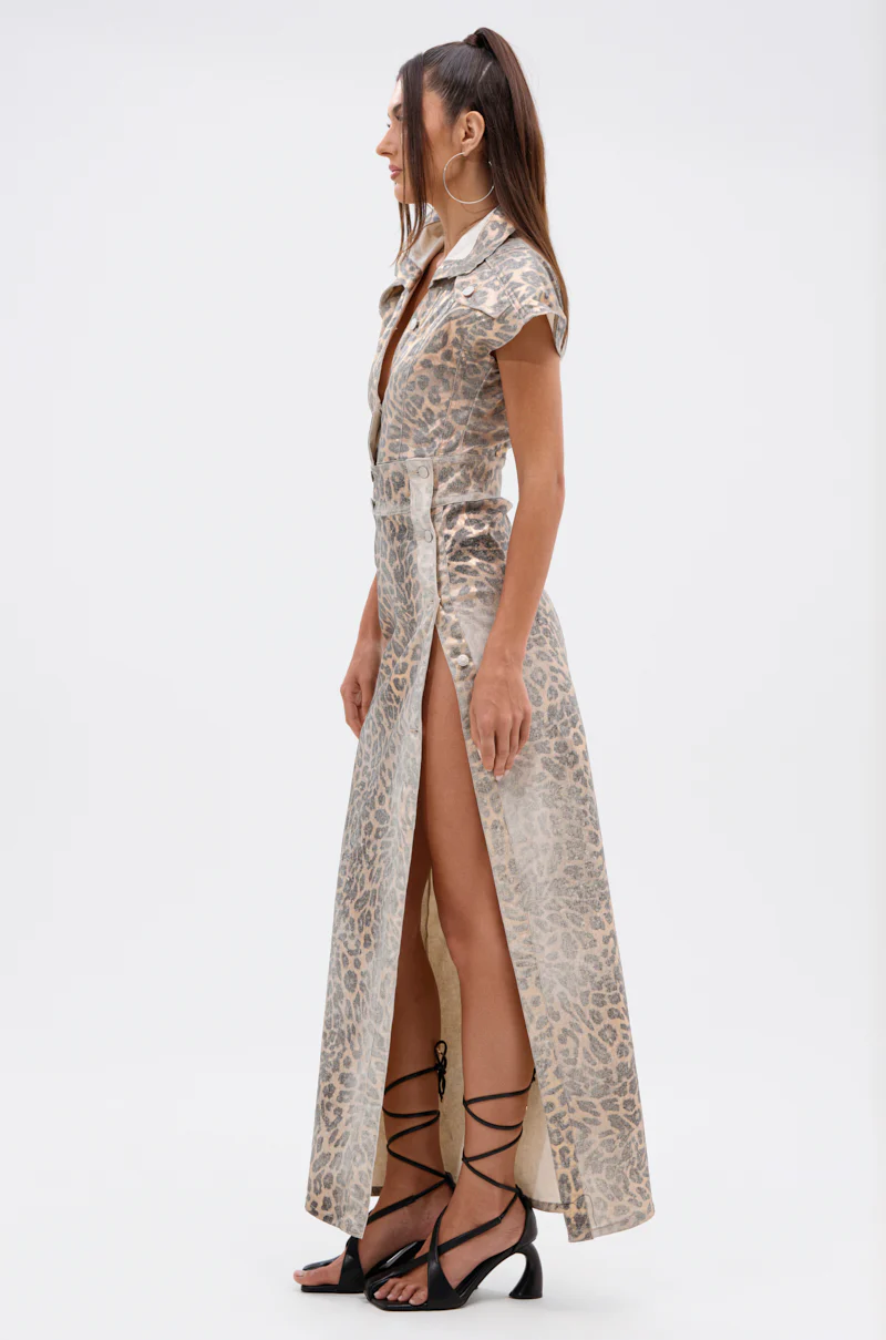 TOO BUSY TO CARE LEOPARD MIDI DRESS - Image 5