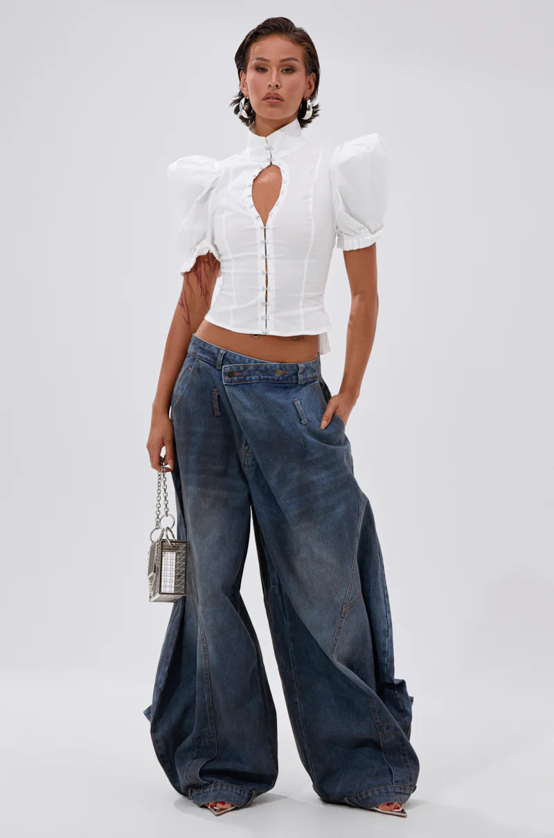 TOO COOL FOR YOU LACEUP BLOUSE - Image 6