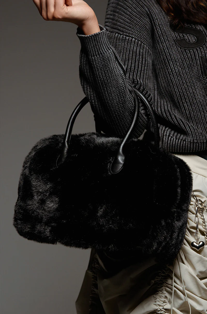 TOO FURRY TO CARE FAUX FUR BAG