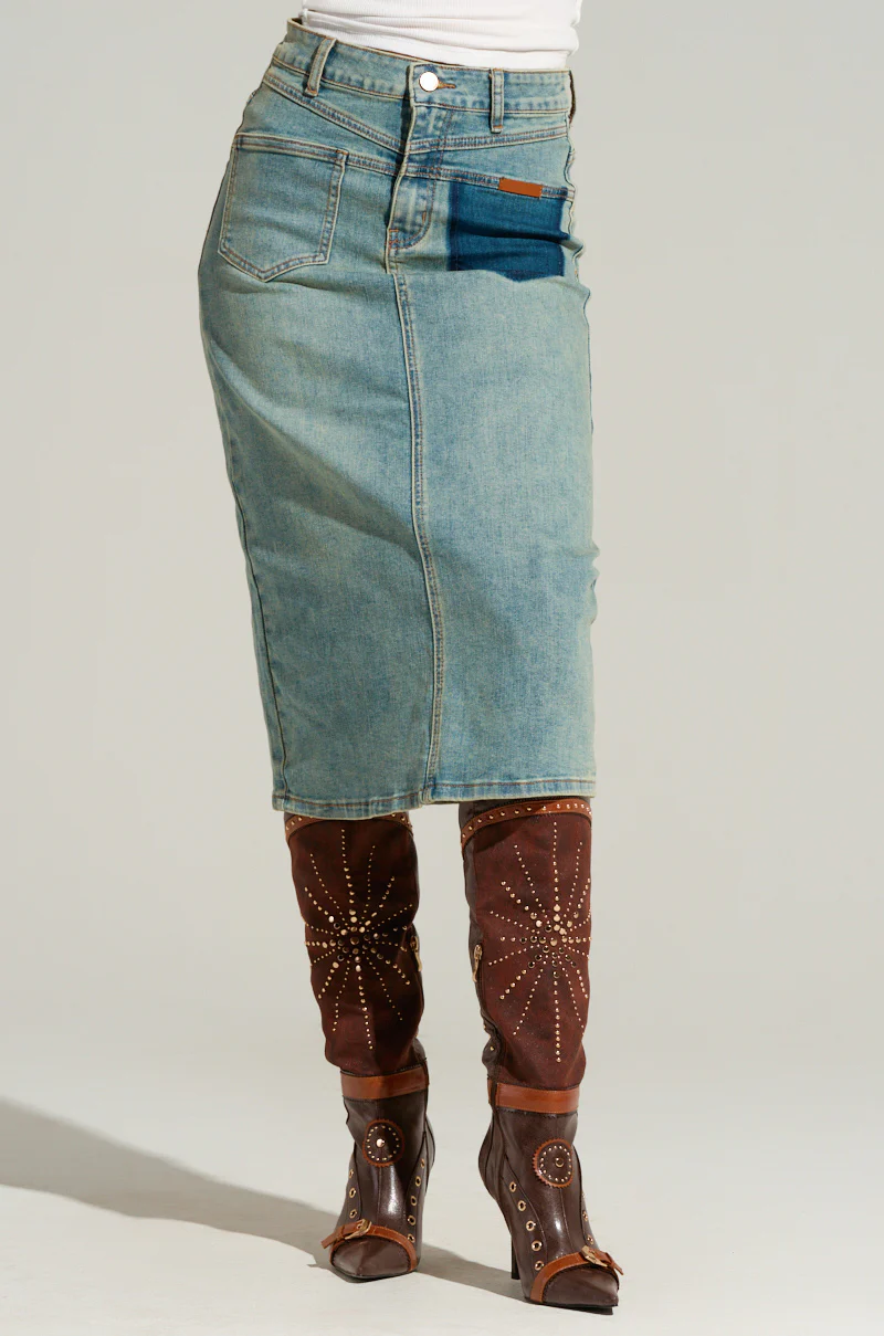TOO GOOD FOR YOU DENIM MIDI SKIRT - Image 3