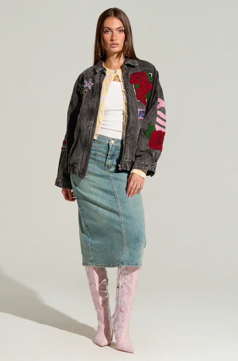 TOO GOOD FOR YOU DENIM MIDI SKIRT - Image 7