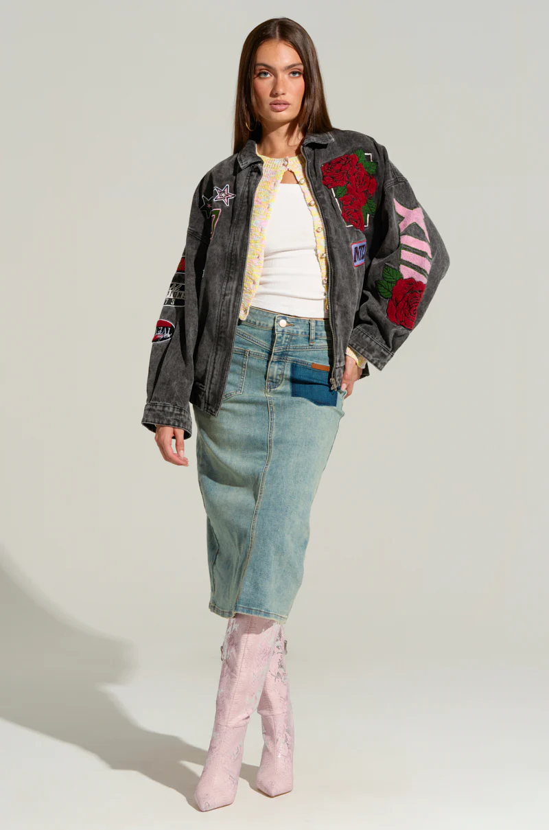 TOO GOOD FOR YOU DENIM MIDI SKIRT - Image 8
