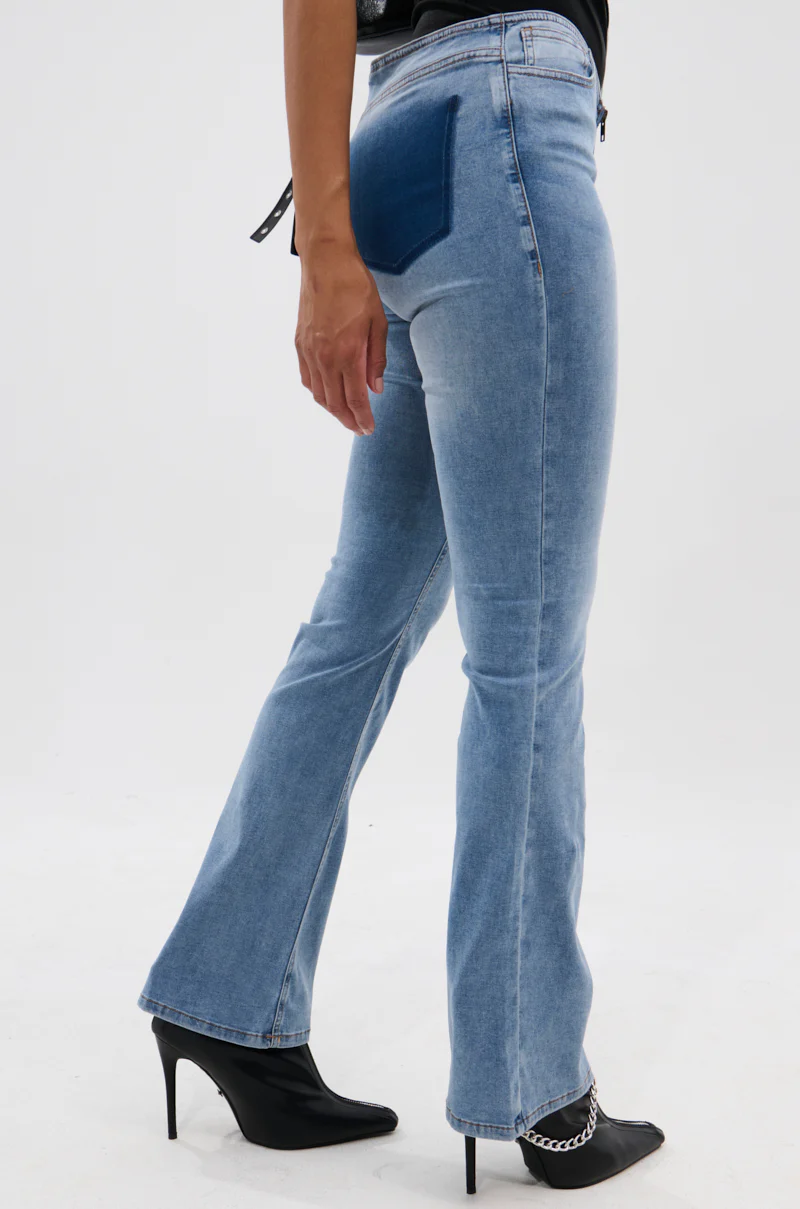 TOO GOOD TO BE TRUE LOW RISE DENIM FLARE PANT - Image 3