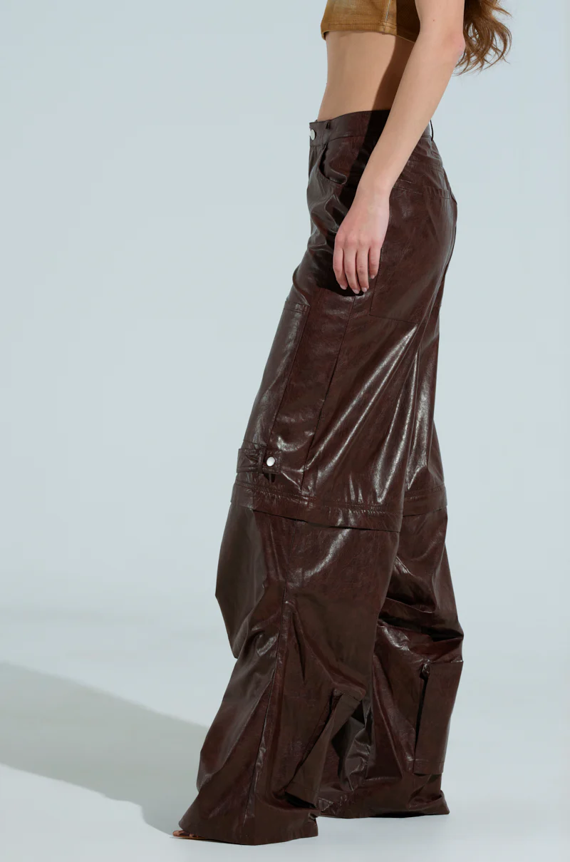 TOO GOOD FAUX LEATHER WIDE LEG TROUSER - Image 4