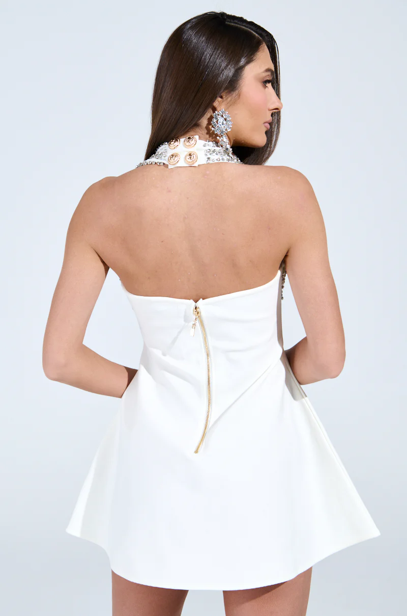 TOO HOT FOR YOU BANDAGE MINI DRESS IN WHITE - Image 6