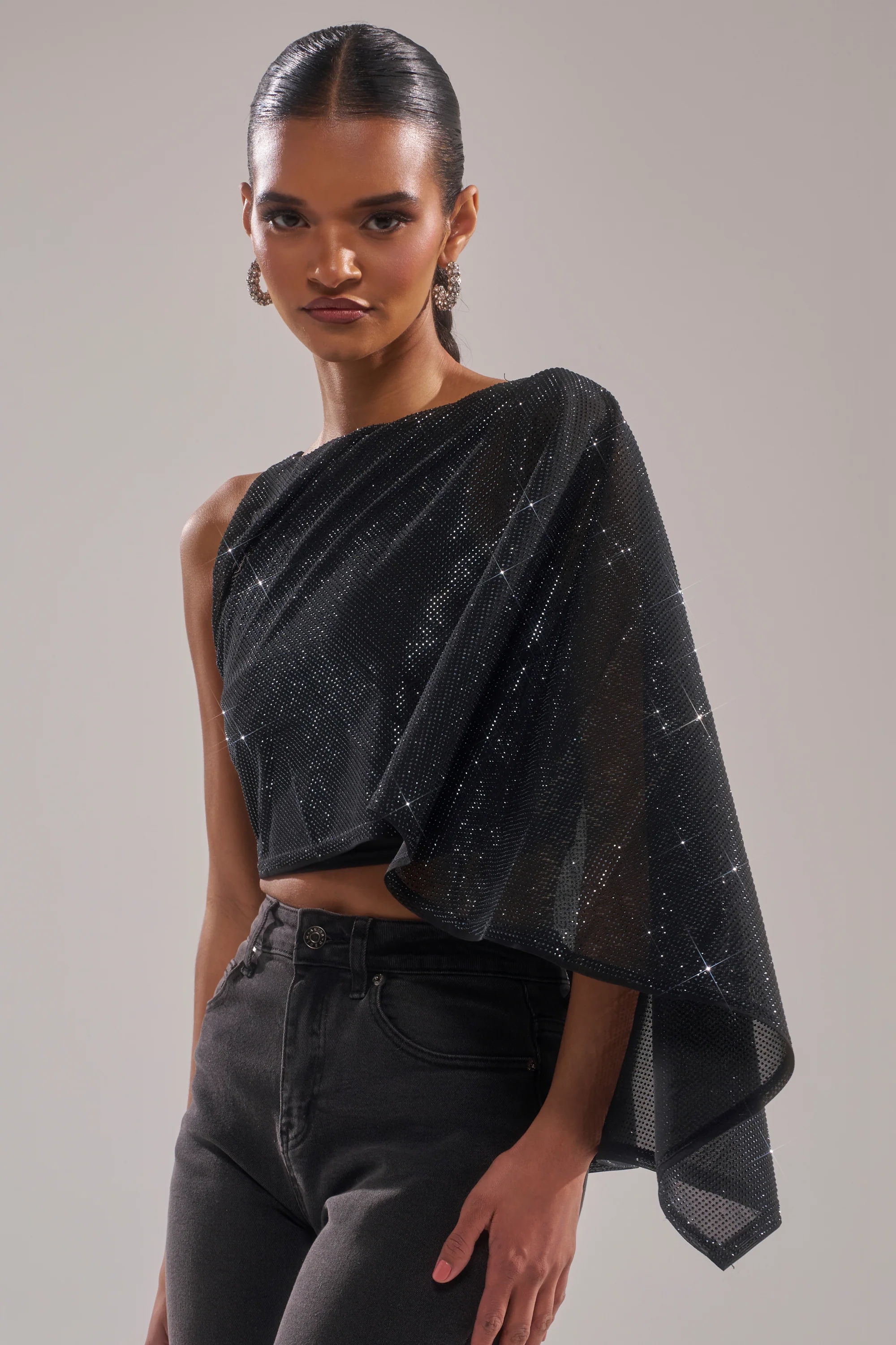TOO HOT FOR YOU RHINESTONE MESH TOP - Image 3