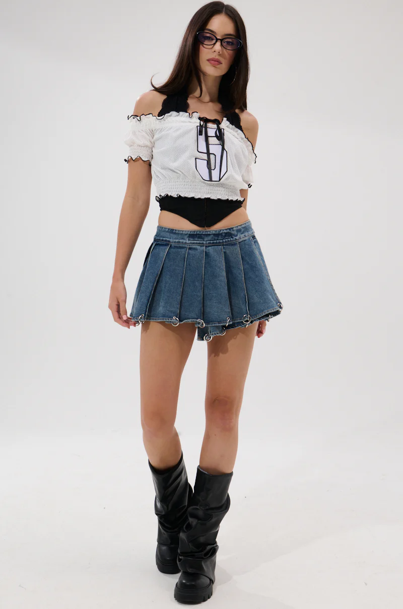 TOO MANY NIGHTS LIKE THIS DENIM MINI SKIRT - Image 5