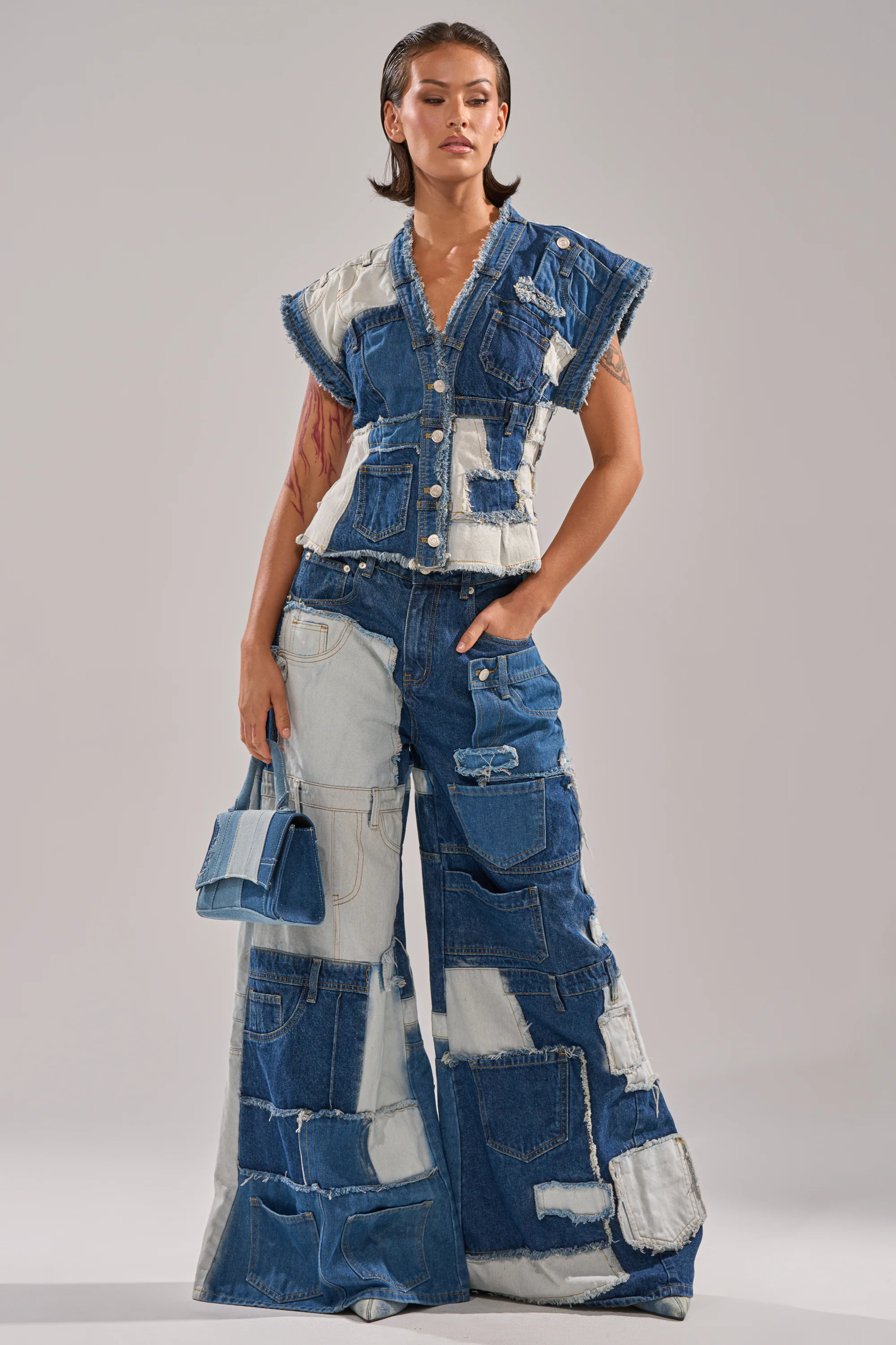 TOO MUCH GOING ON DENIM BUTTON DOWN - Image 6