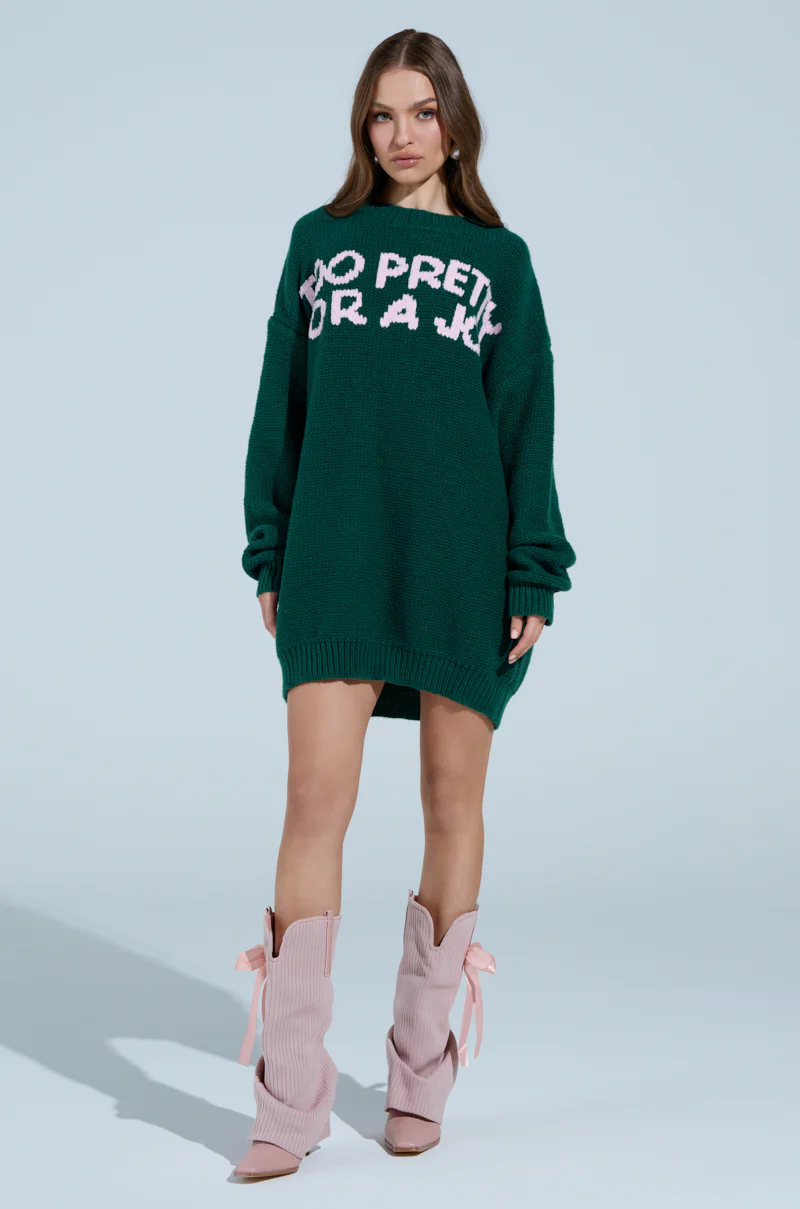 TOO PRETTY PRINTED SWEATER DRESS - Image 6