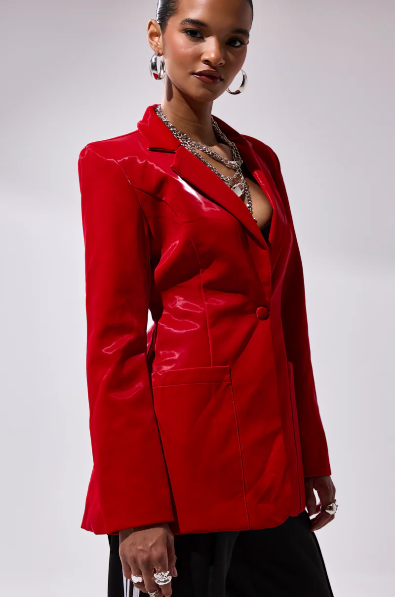 TOO SLICK LIQUID VELVET BLAZER - Image 2