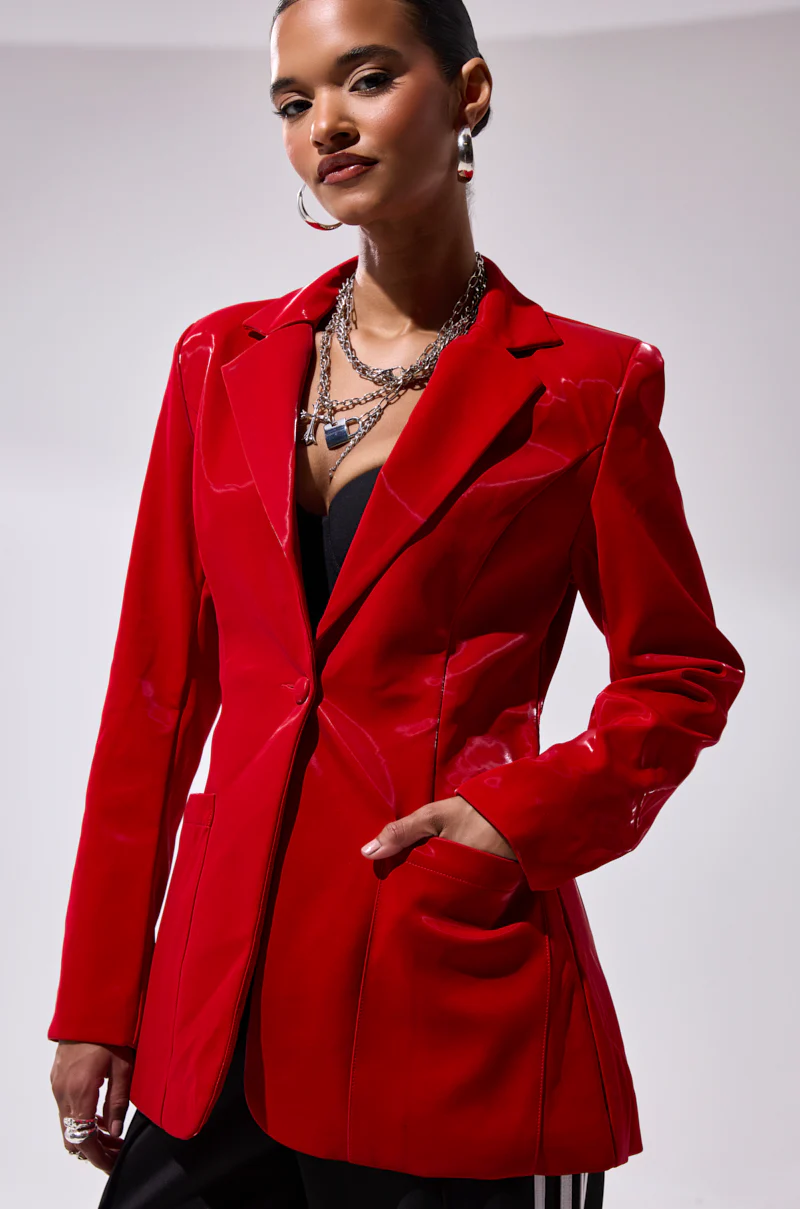 TOO SLICK LIQUID VELVET BLAZER - Image 3