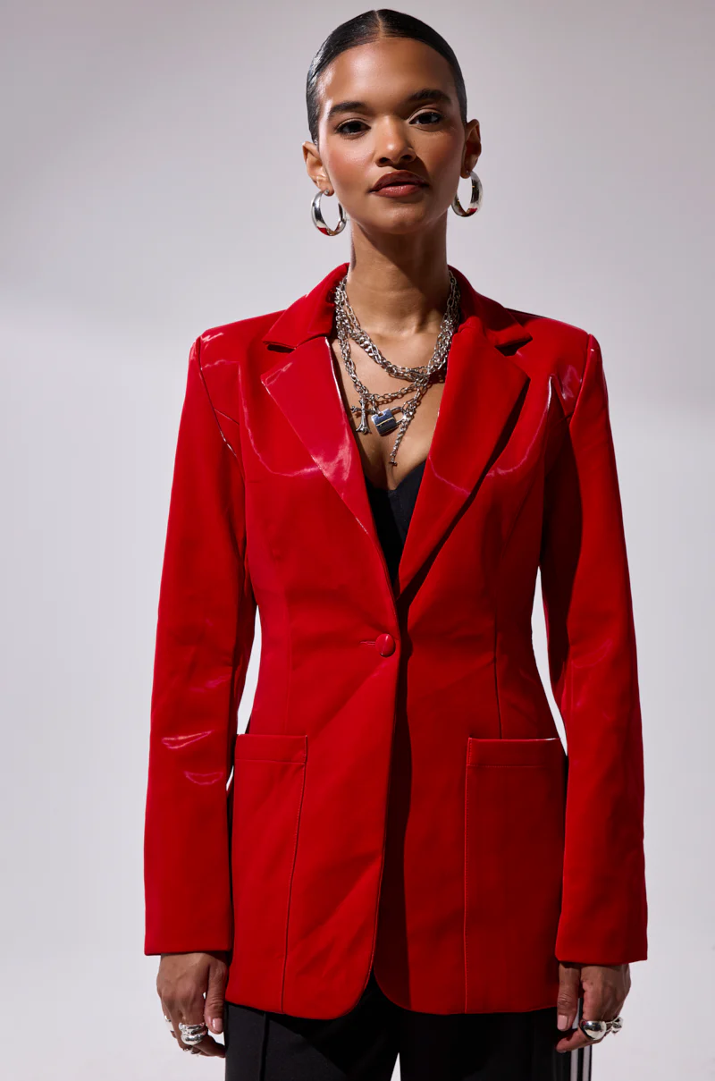 TOO SLICK LIQUID VELVET BLAZER - Image 9