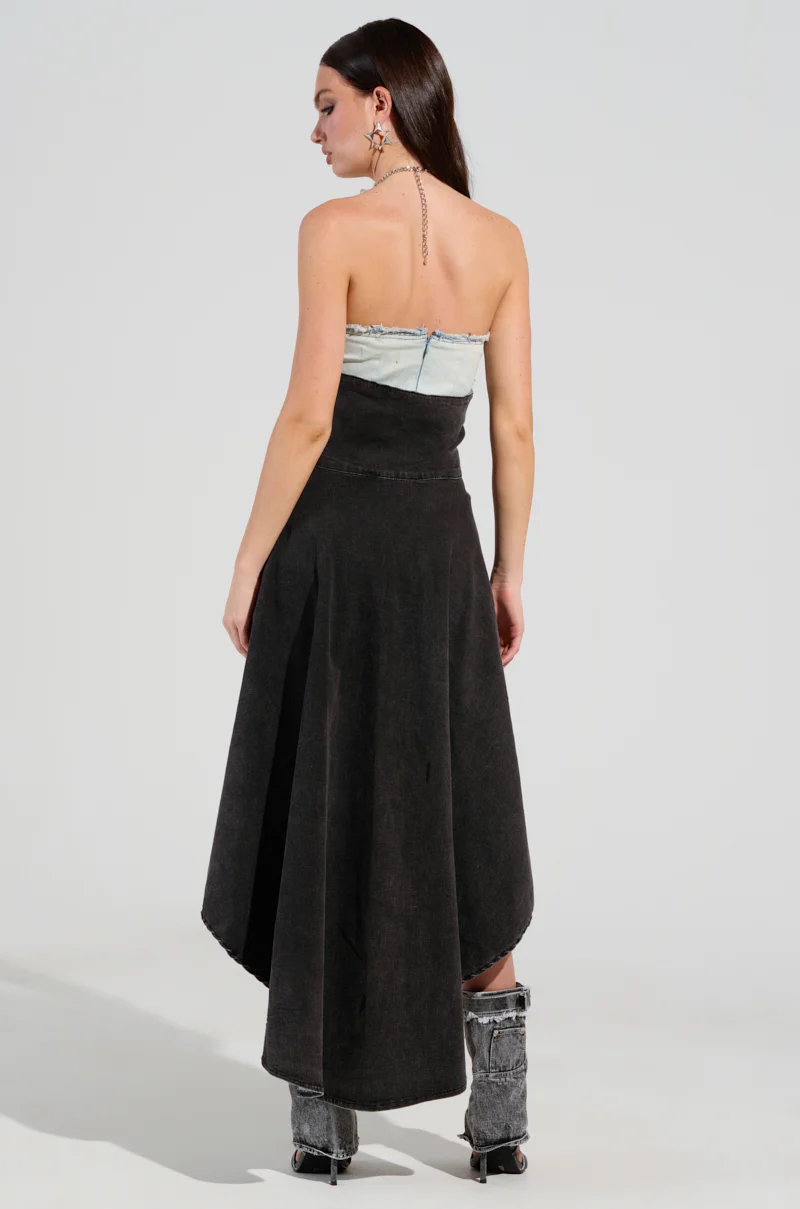 TOO TUFF GREY DENIM BELT SKIRT - Image 5