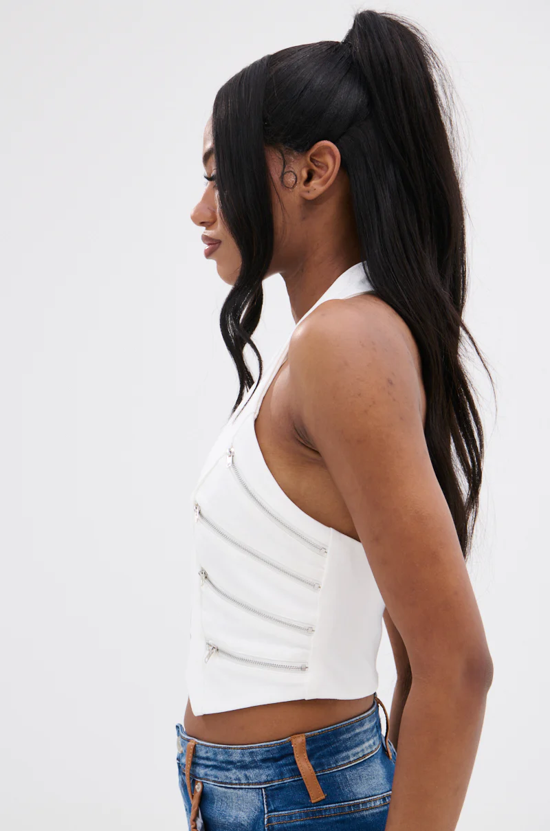 TOUCH ON ME ZIP HALTER TOP - Image 4
