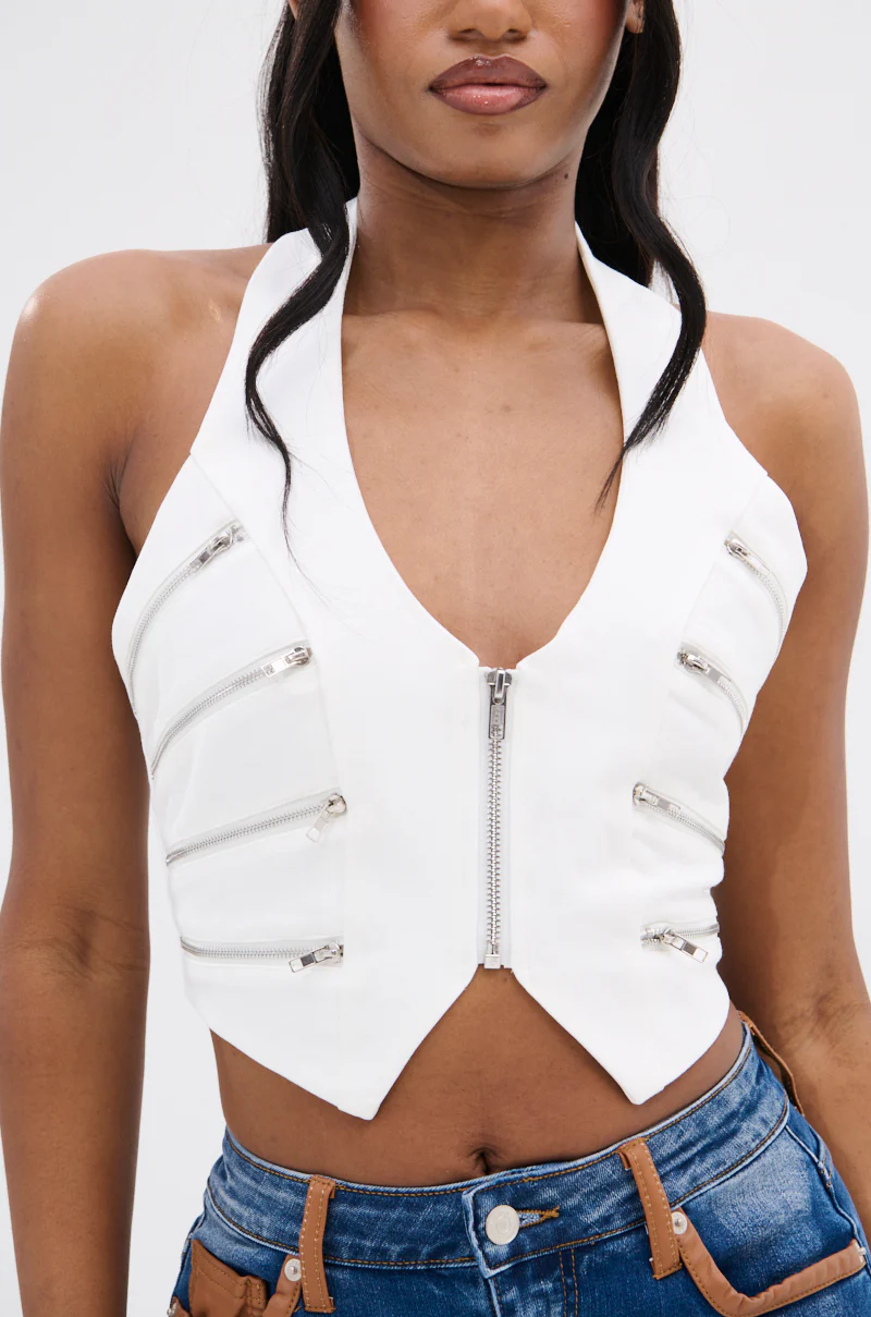 TOUCH ON ME ZIP HALTER TOP - Image 9