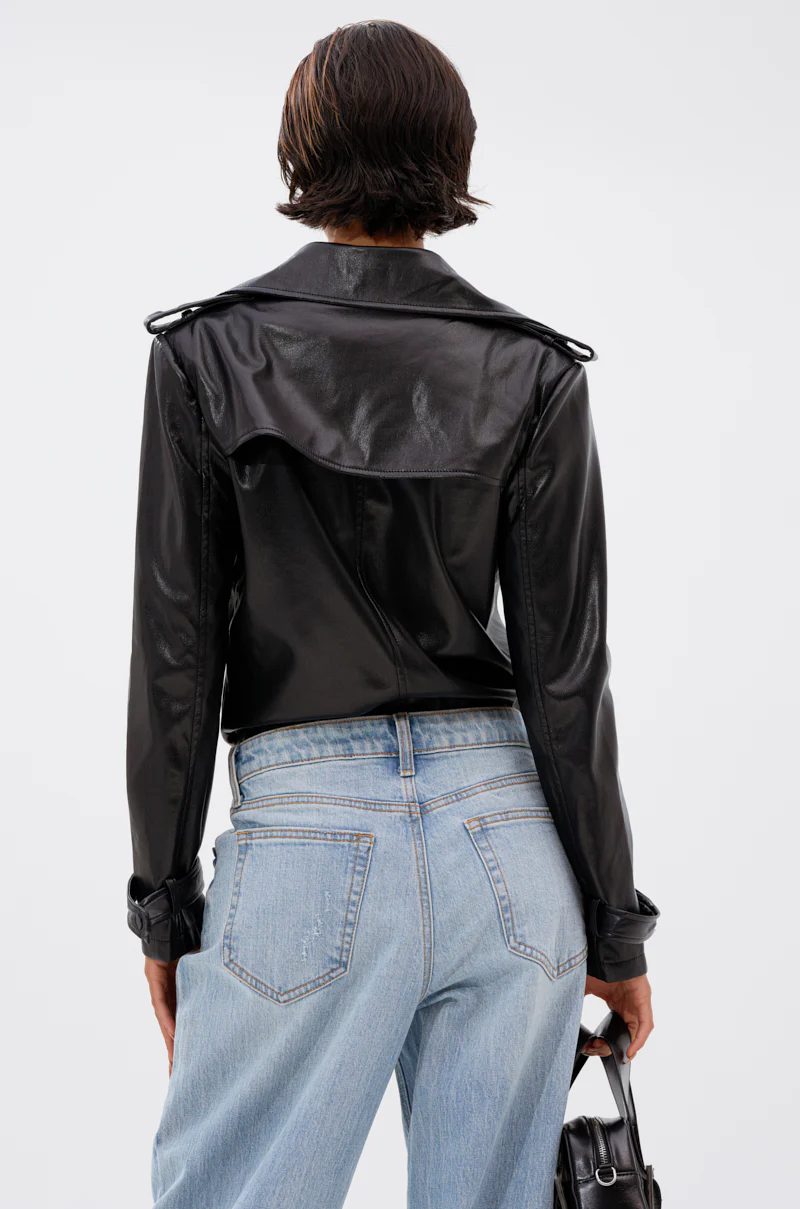 TRACIE FAUX LEATHER BLAZER BODYSUIT - Image 5