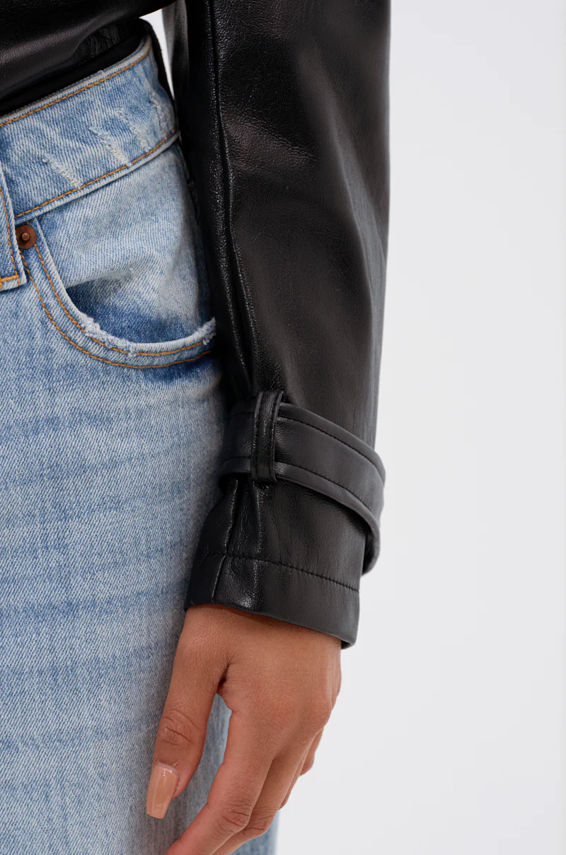 TRACIE FAUX LEATHER BLAZER BODYSUIT - Image 7