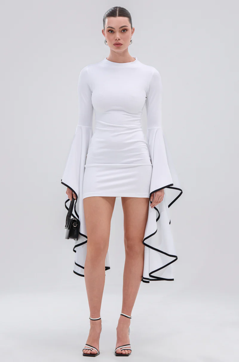 TRACY DRAMATIC SLEEVE MINI DRESS - Image 3